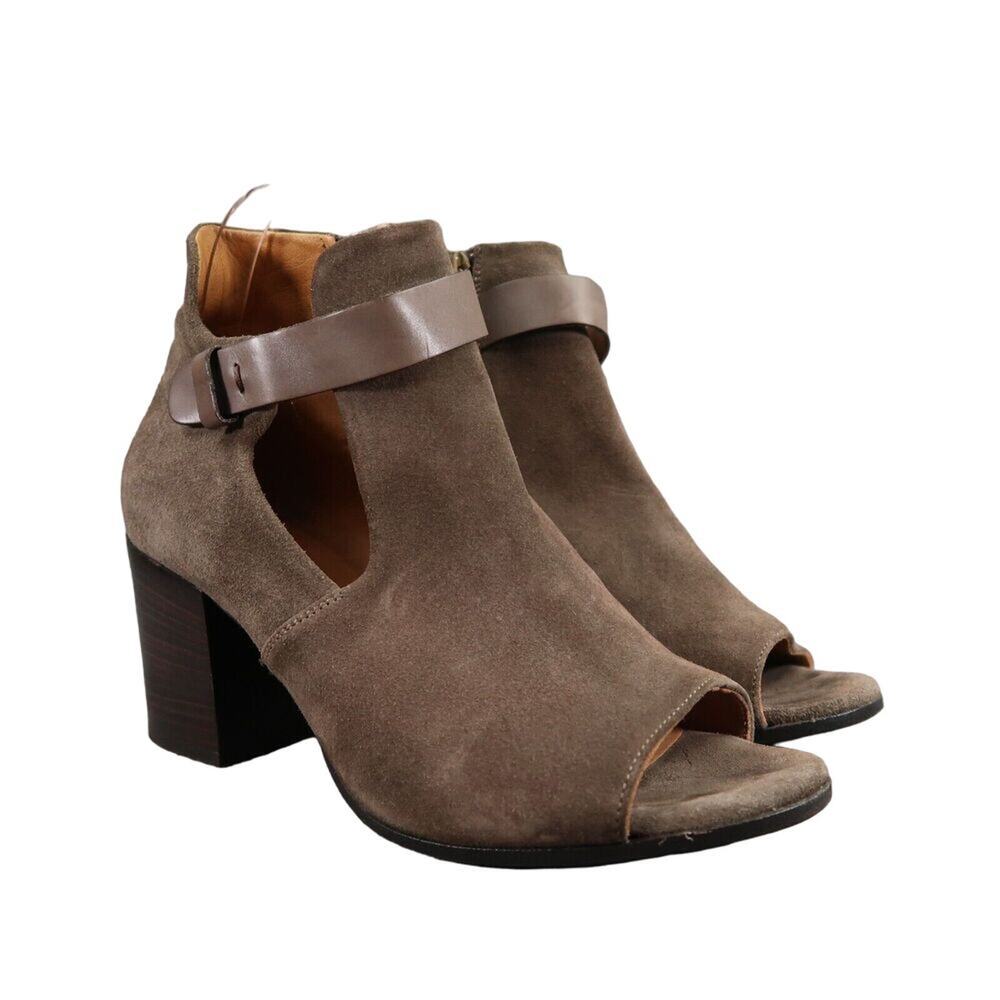 Alberto Fermani Shoes Womens 39 Booties Fashion Leather Cutout Open Toe Brown
